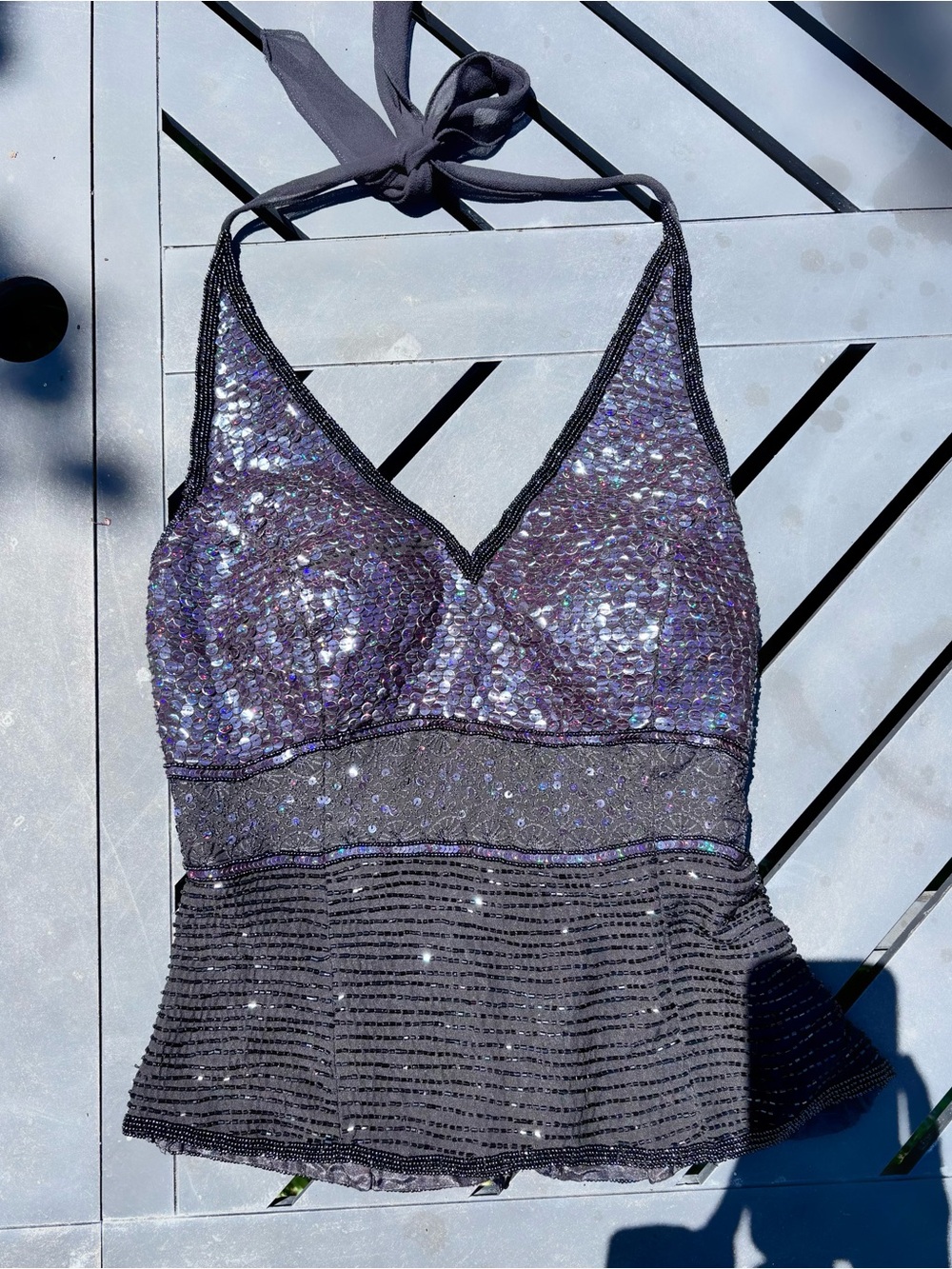 Aftershock Vintage Sequin Beaded Corset Top